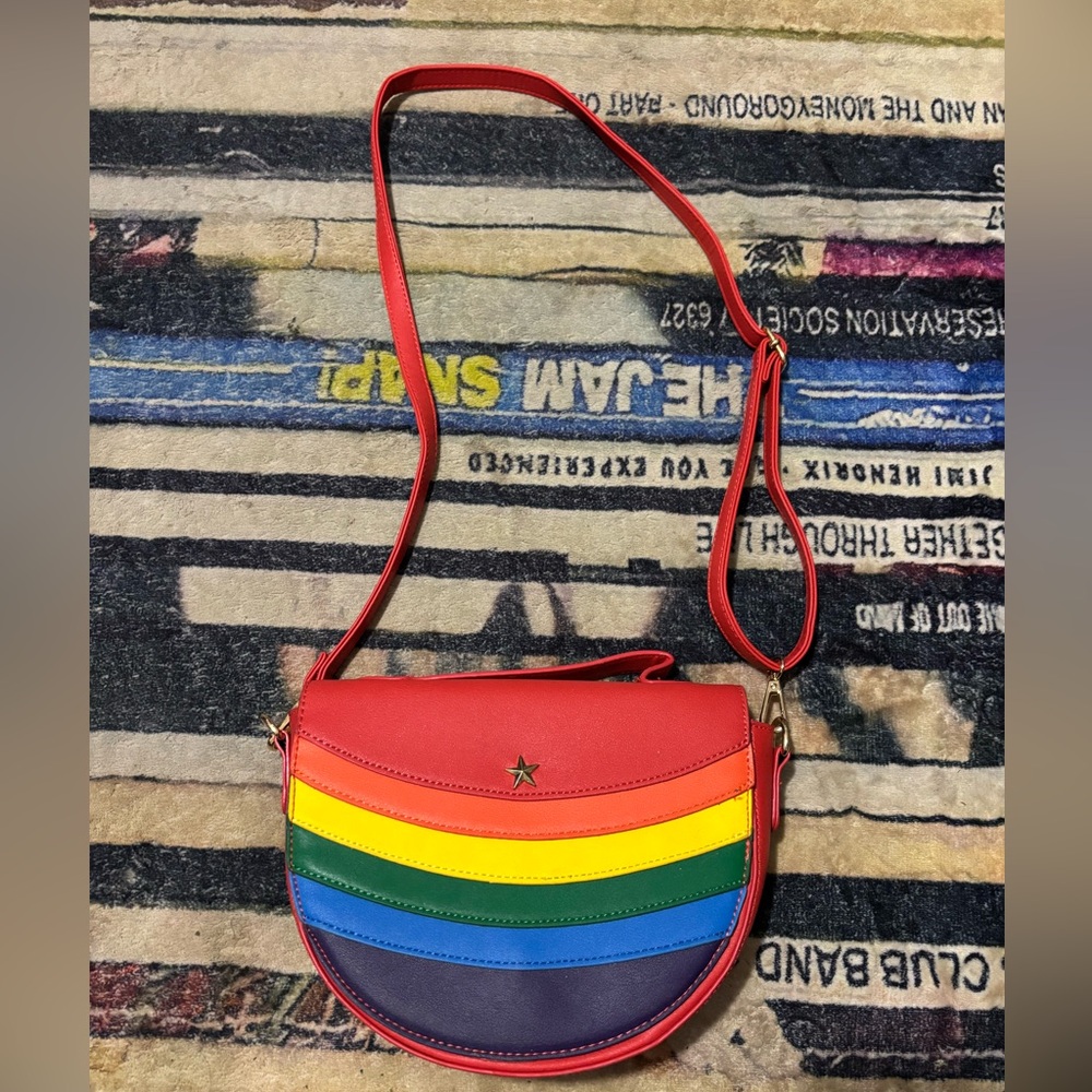 Lulu Hun Colorful Rainbow Crossbody Bag retro saddle bag